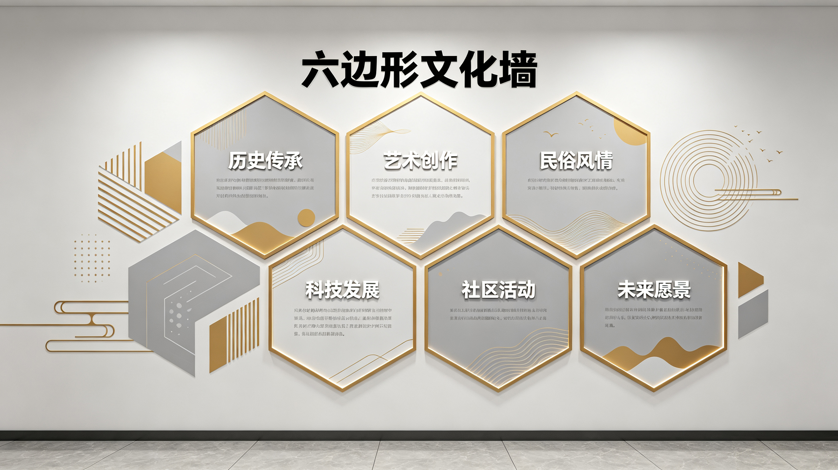 渝北企业文化墙 | 六边形信息美学